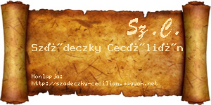 Szádeczky Cecílián névjegykártya