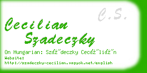 cecilian szadeczky business card